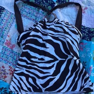 brown cheetah y2k print top
